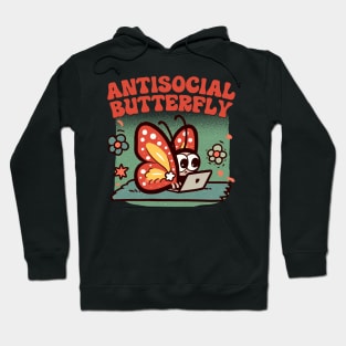 Anti-Social Butterfly - Introvert Design Hoodie